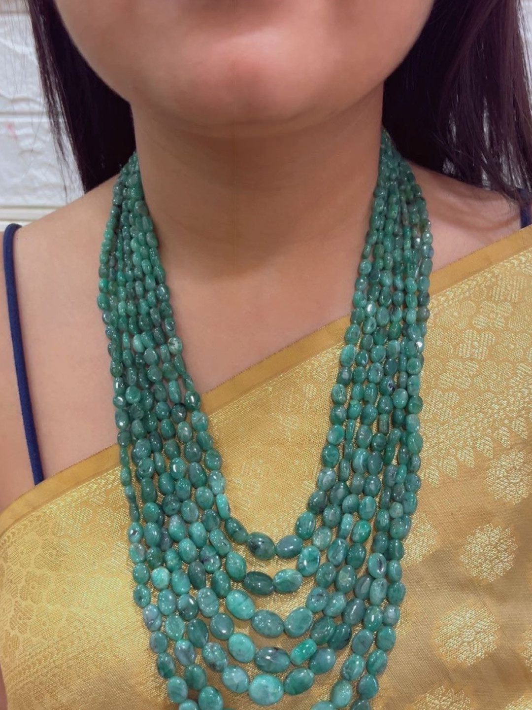Raj Gems Emerald Gemstone Beads Necklace