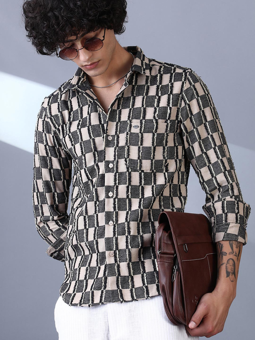 CAHOOT Men Comfort Multi Stripes Checked Casual Shirt