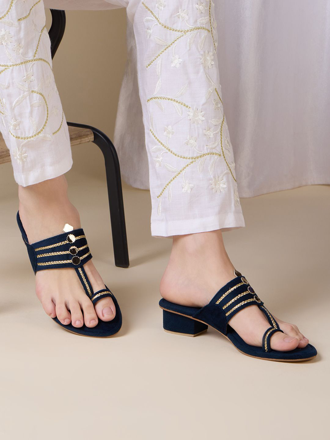 Inc 5 Embellished Ethnic Block Sandals