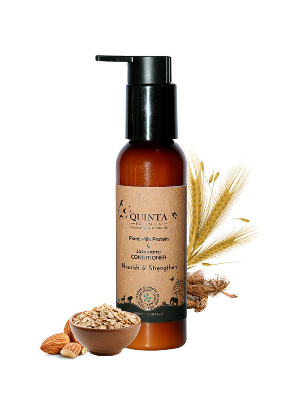 Quinta Essentia Organic Hair Conditioner With Hydrolyzed Wheat & Almond- 100 ml