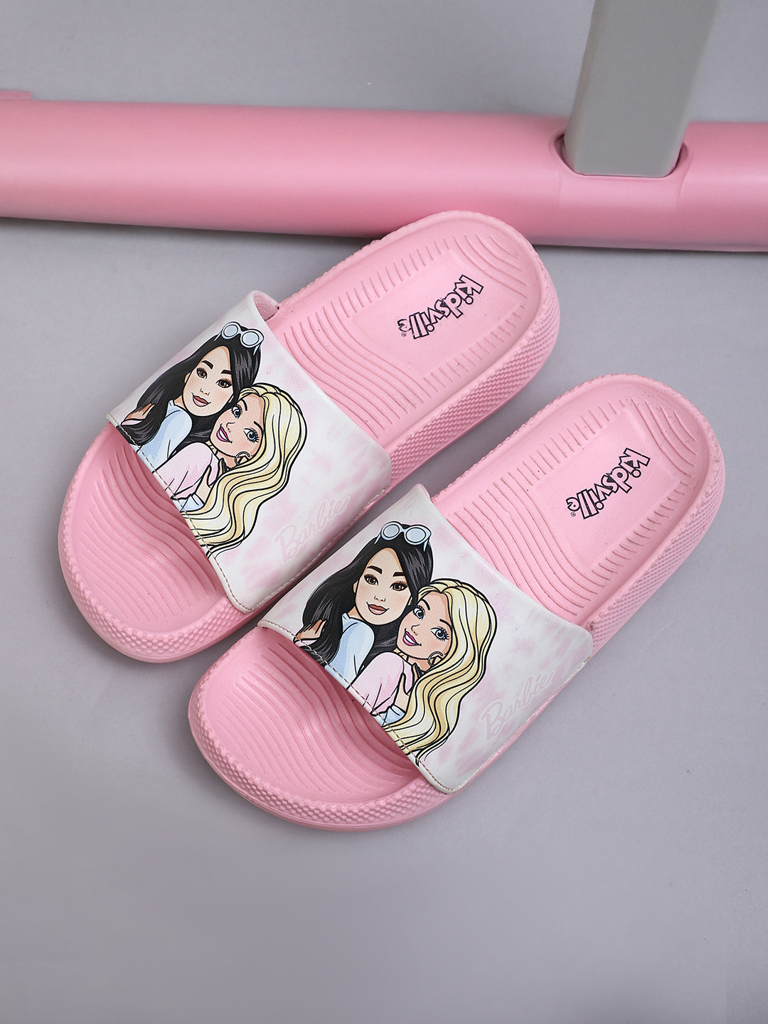 Kids Ville Girls Barbie Printed Sliders