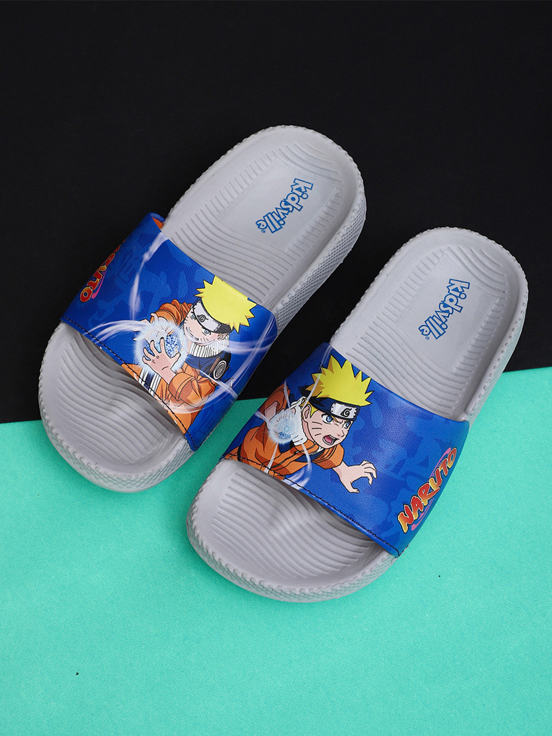 Kids Ville Boys Naruto Printed Sliders