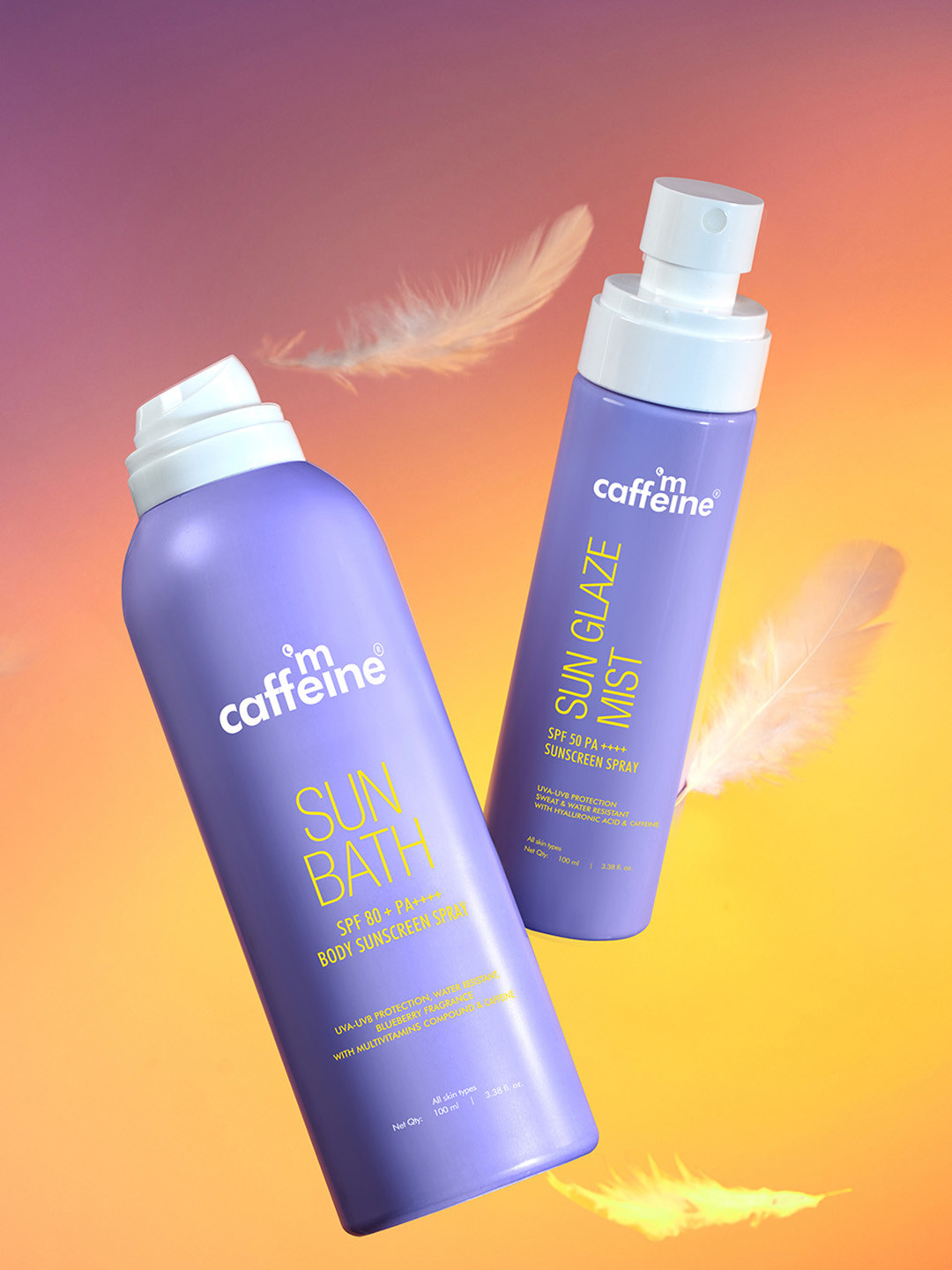 MCaffeine Set Of SPF 50 Sunscreen Spray & SPF 80 Body Sunscreen Spray - 100ml Each