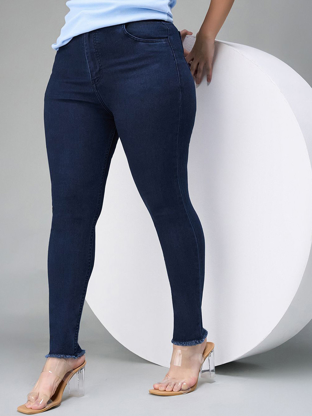 Miss Chase A+ Plus Size Eyes of Magic Women Skinny Fit High-Rise Jeans