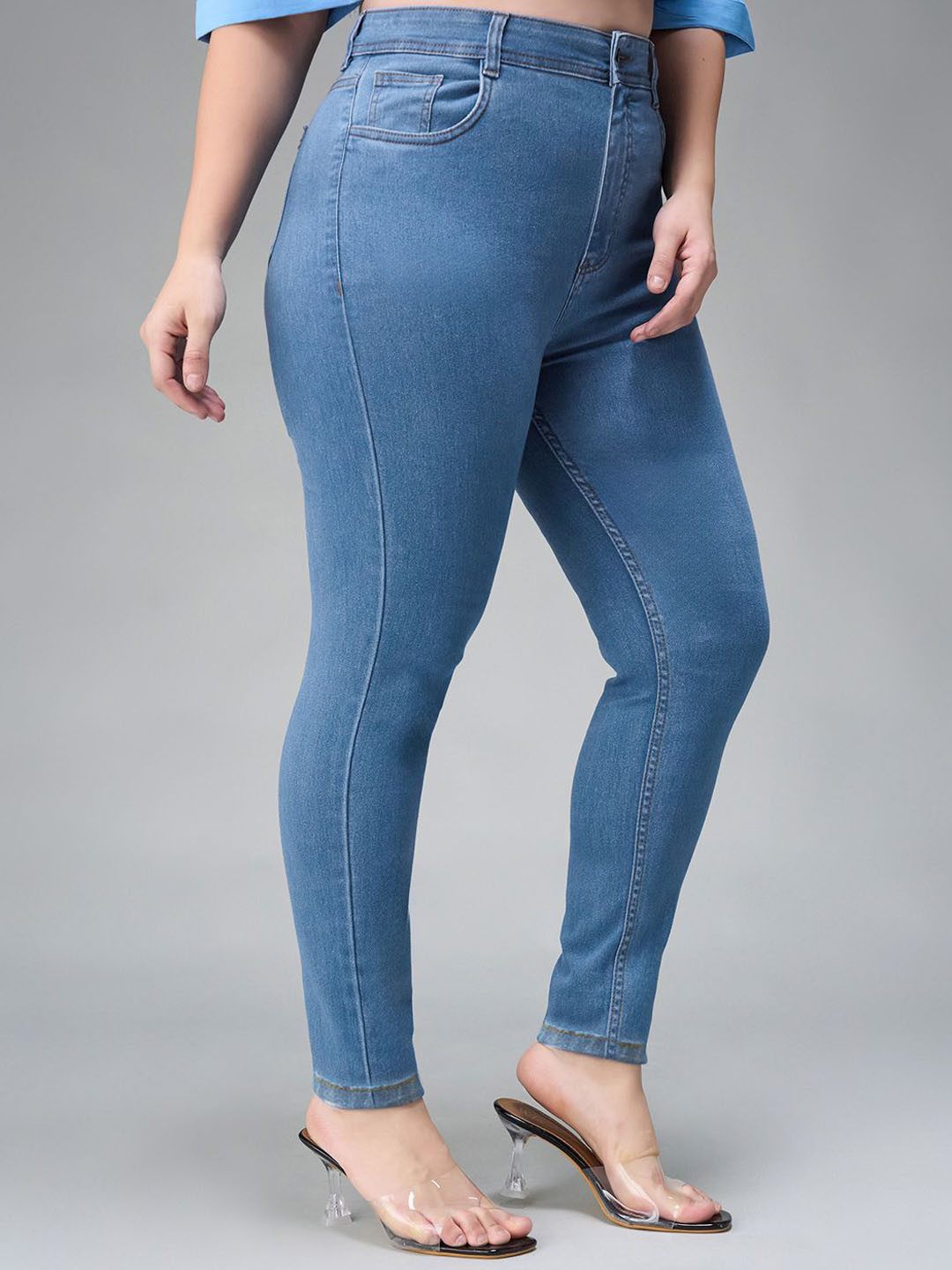 Miss Chase A+ Plus Size Forest Friends Women Skinny Fit High-Rise Stretchable Jeans