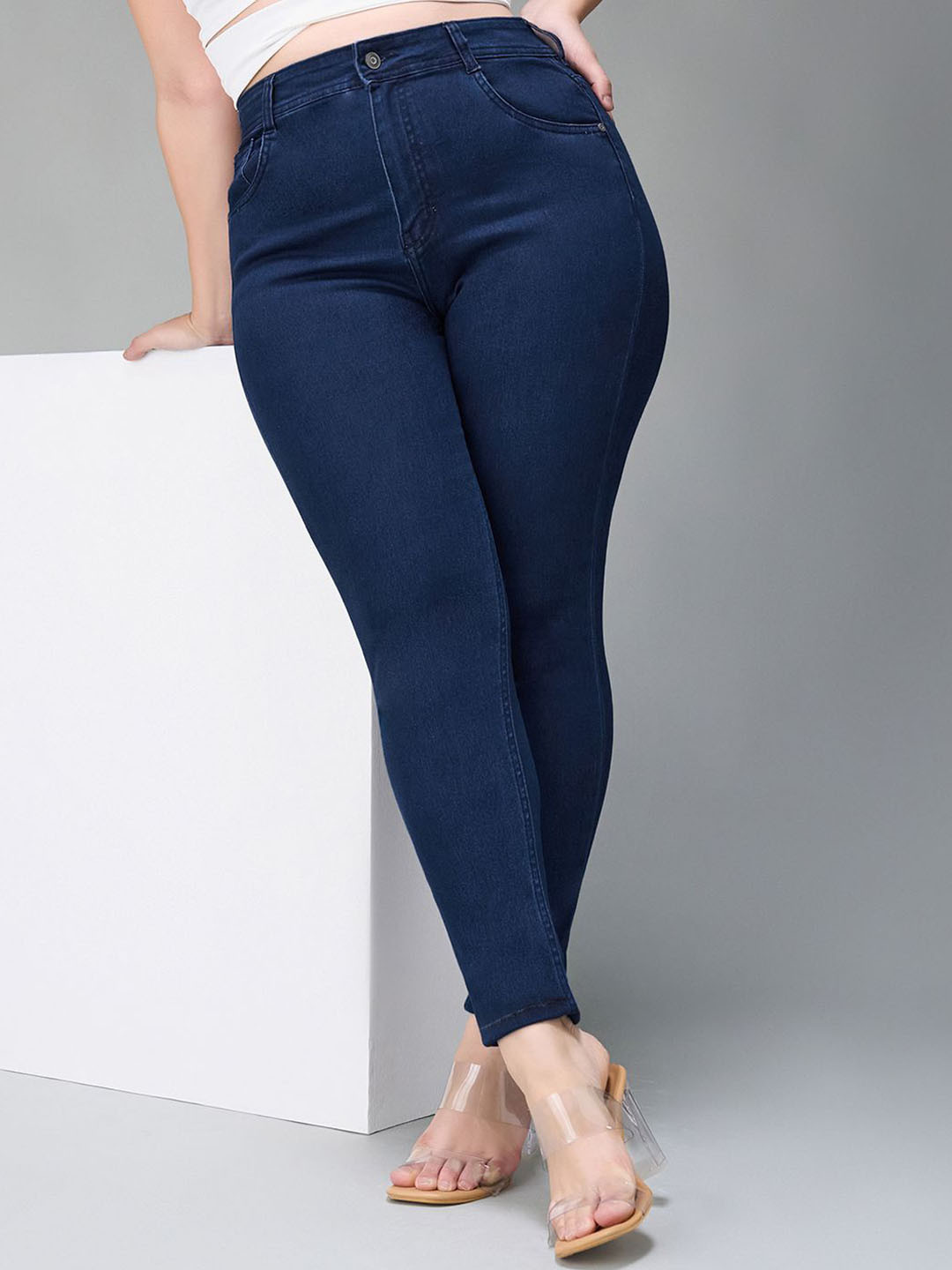 Miss Chase A+ Plus Size Mysterious Creatures Women Skinny Fit High-Rise Stretchable Jeans