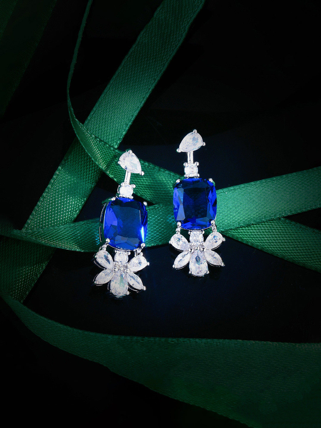 Jewels Women American Diamond Galaxy Contemporary Brass Drop Earrings