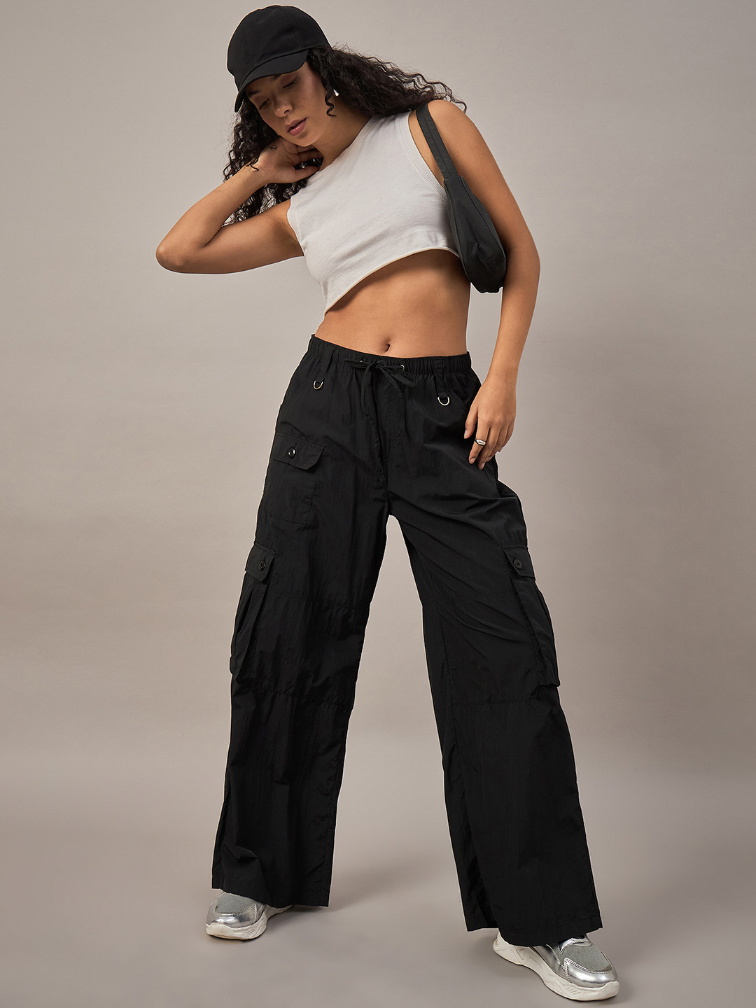 Club York Women Solid Cargo Pant