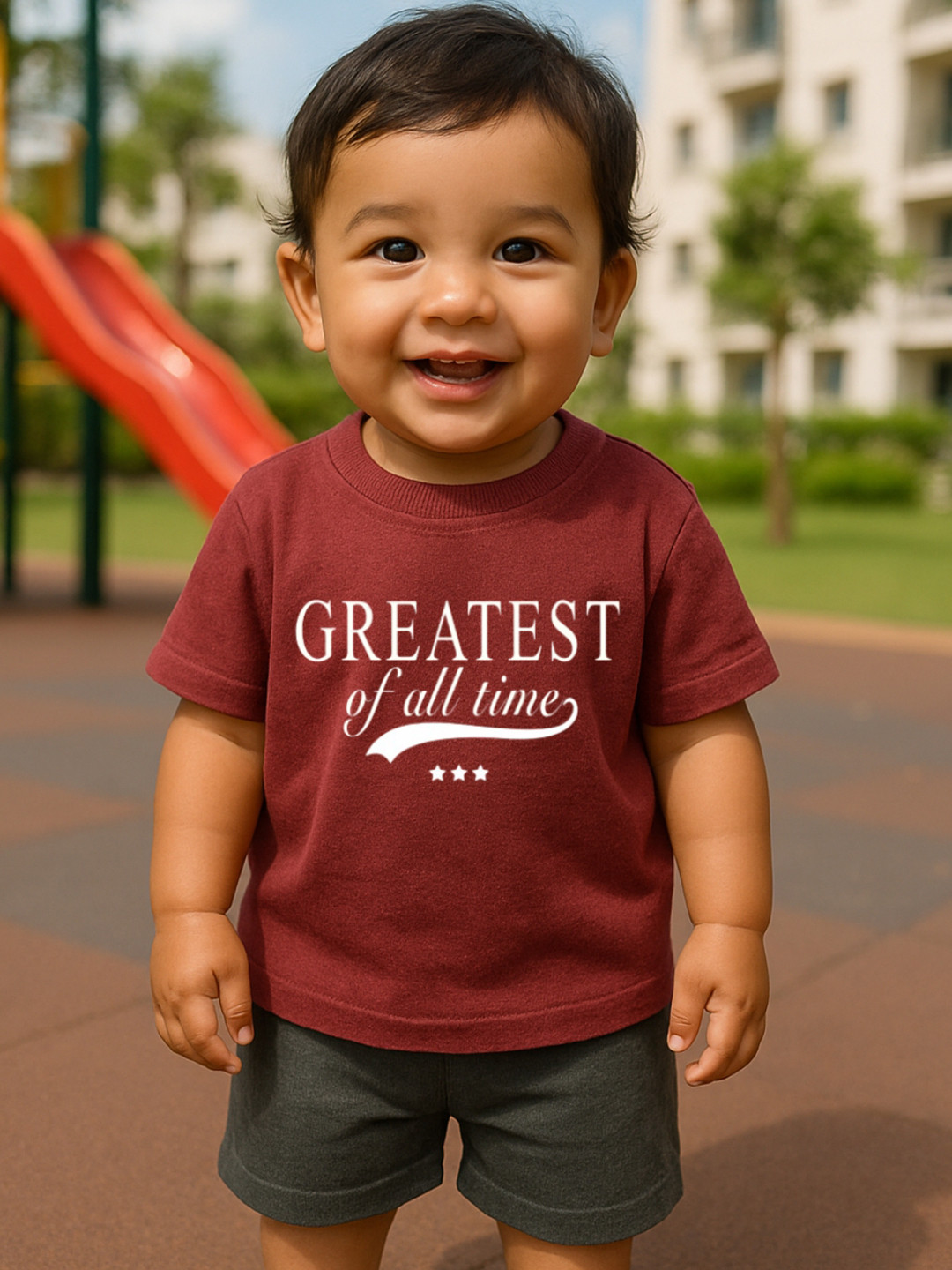 Nap Chief Infants Unisex GOAT Varsity Printed Pure Cotton T-Shirt & Cargo Shorts