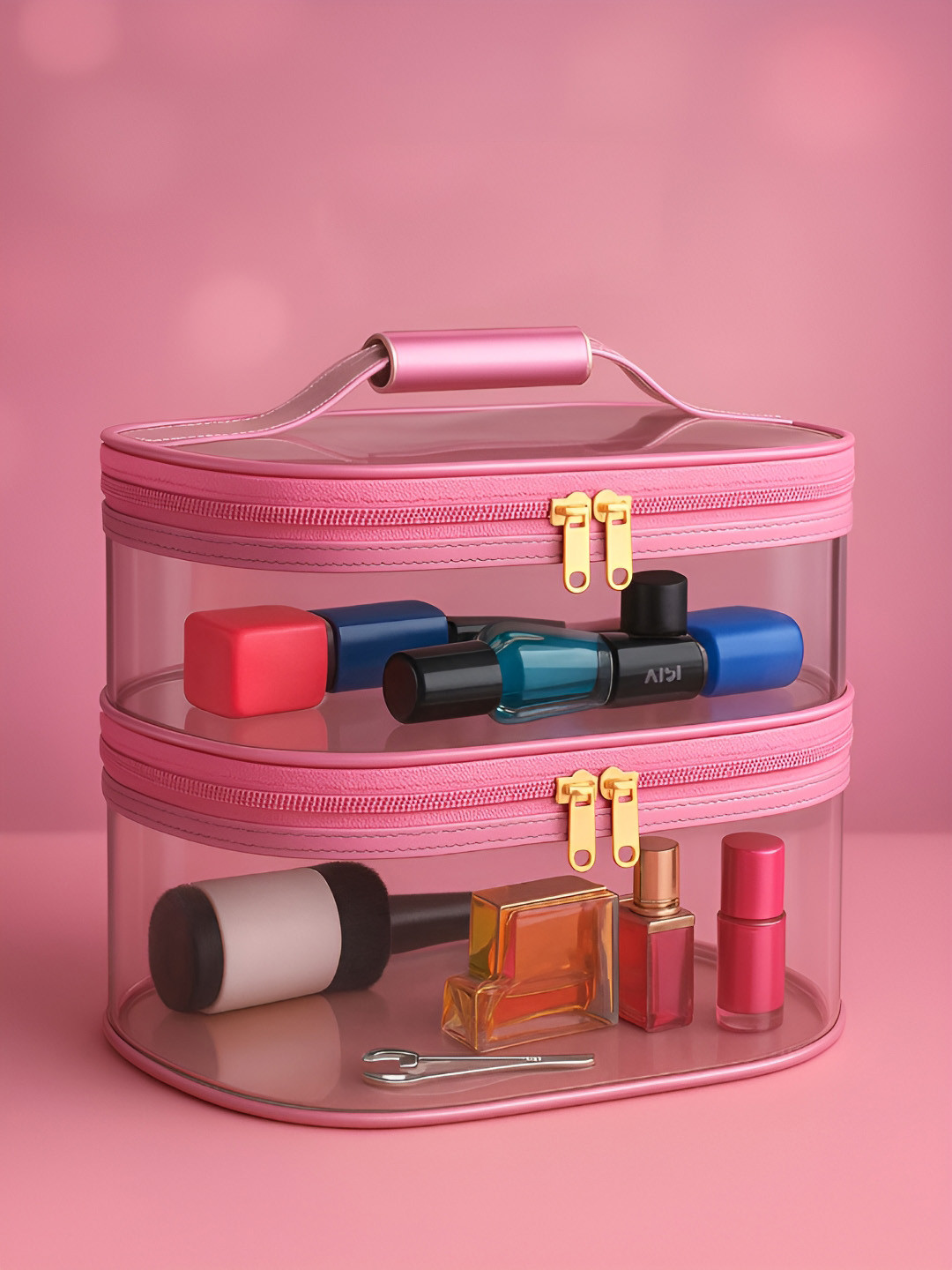 Ajabh Pink Water Resistant PVC Makeup Organiser