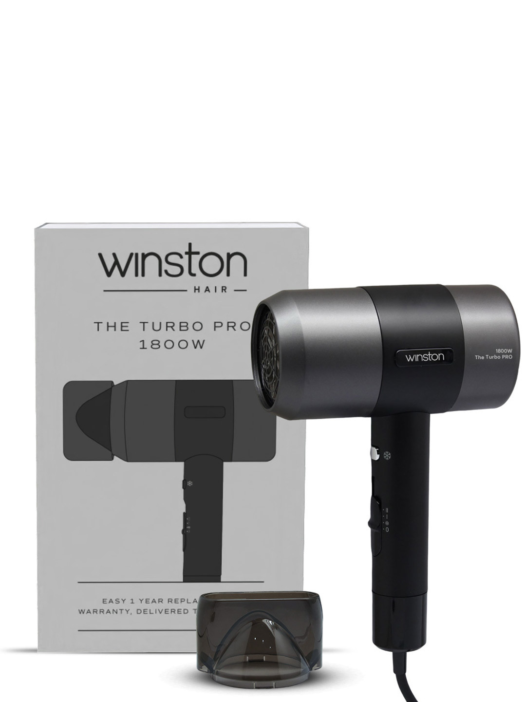 WINSTON WHD-106 Turbo Pro Hair Dryer - 1800W- Black