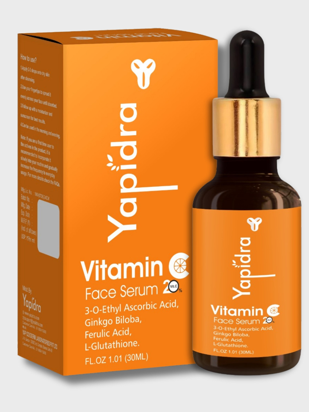 Yapidra Vitamin C Face Serum With L-Glutathione - 30 ml