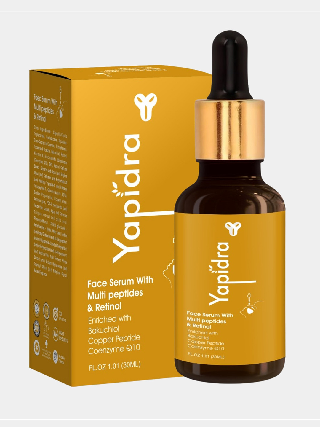 Yapidra Face Serum With Multi Peptides & Retinol - 30 ml