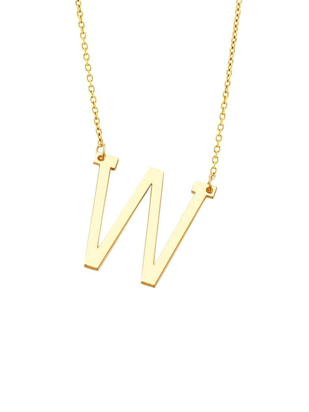 Bling Queen Gold-Plated W Initial Alphabet Chain