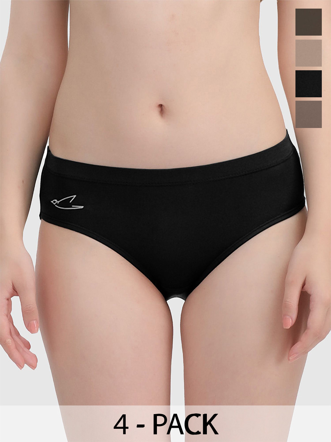 FREECULTR Women Pack of 4 Solid Modal Hipsters - FC-WMN-HPTR-SAB-CLY-CFN-PKN-04_S