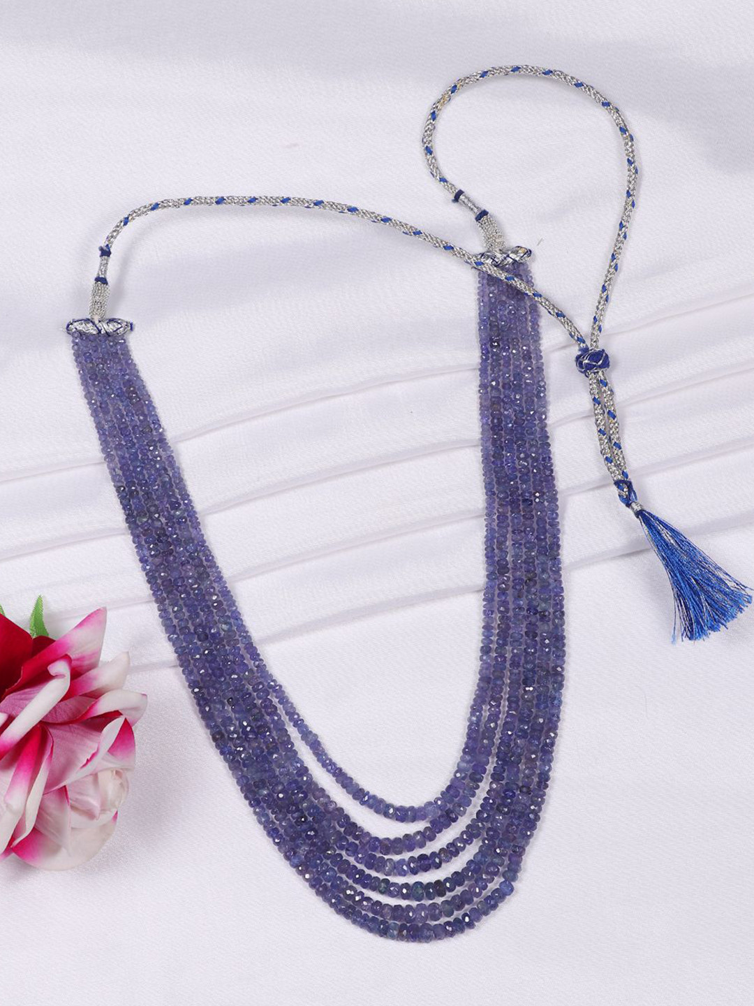 Raj Gems Tanzanite Gemstone Beaded Layered Necklace