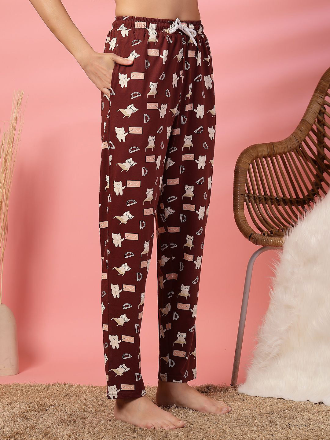 ETC X fwd Printed Pure Cotton High-Rise Lounge Pant