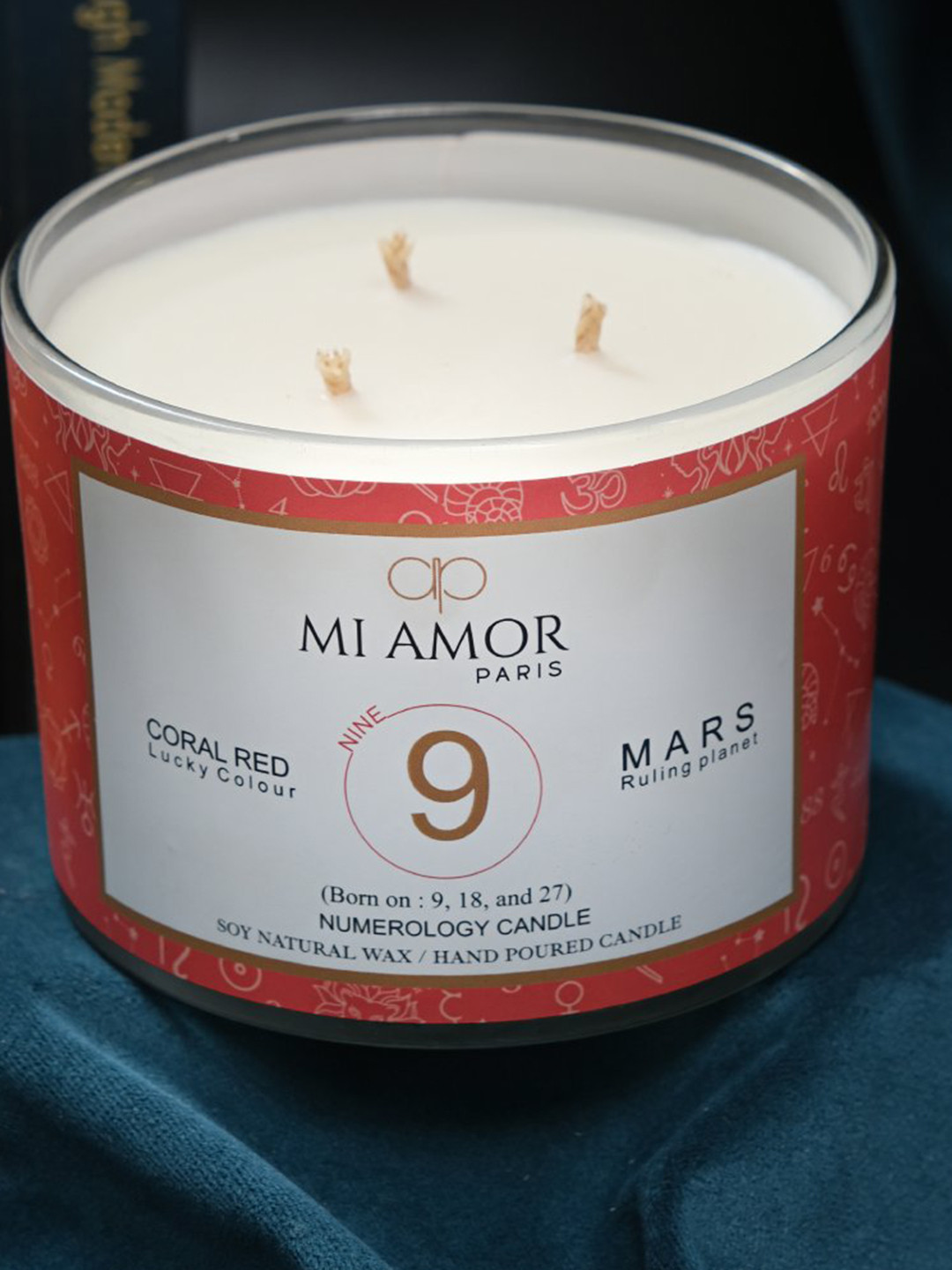 MI AMOR PARIS Number 9 Lead-Free Wick 3 Wick Scented Abstract Jar Candles