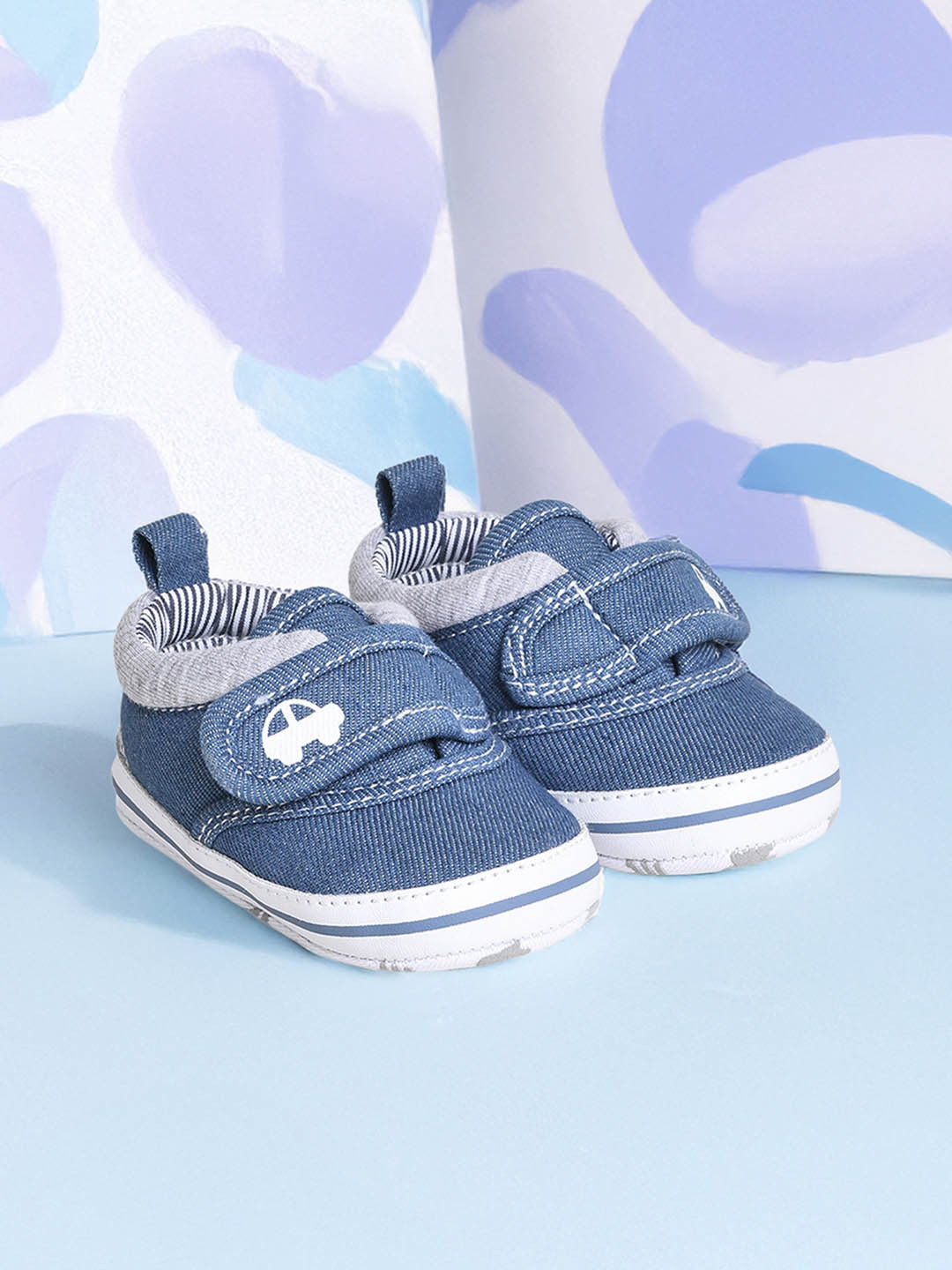 MiArcus Boys Denim Solid Booties- Blue Booties