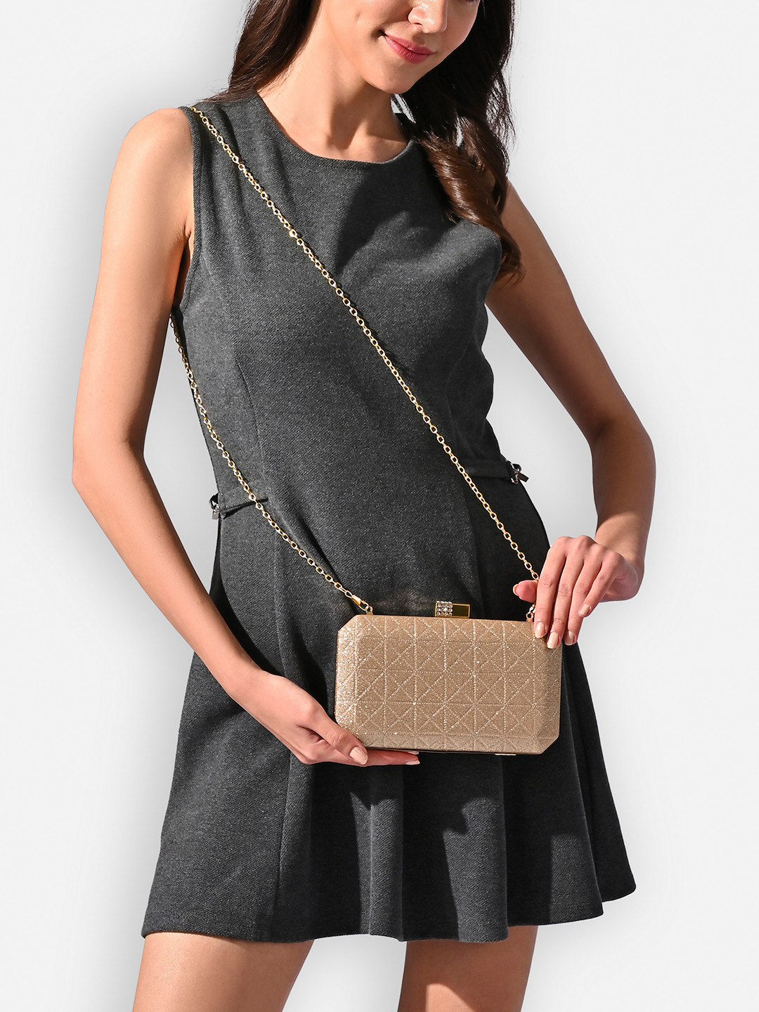 LAVIE LUXE Textured Box Easy Carry Clutch