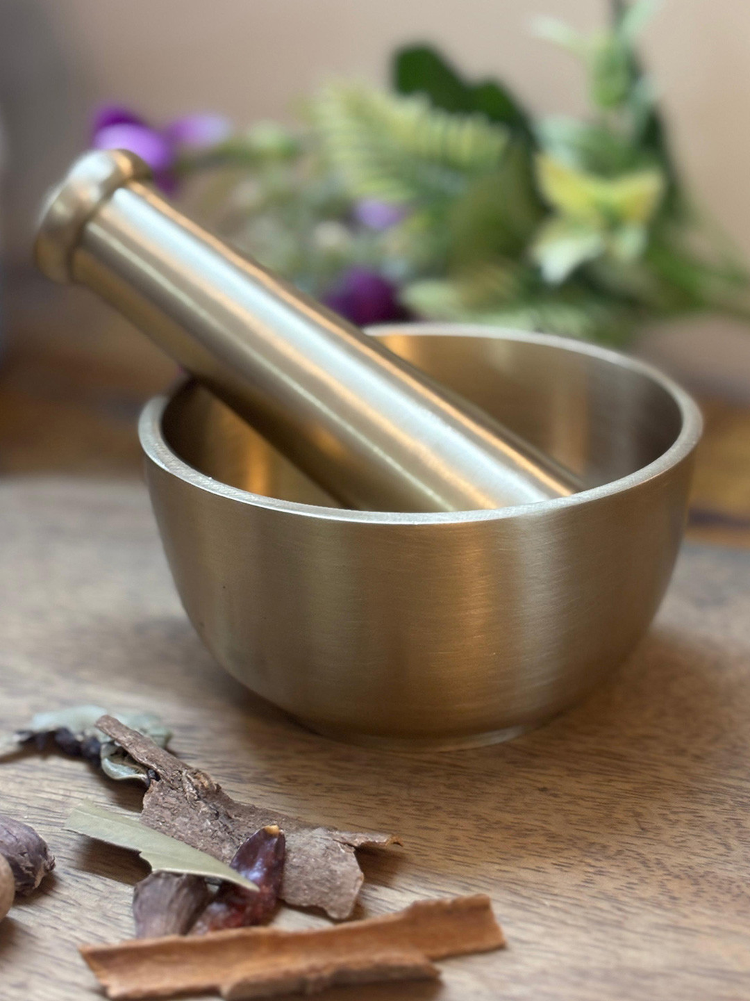 PURI Gold-Toned Mortar And Pestle