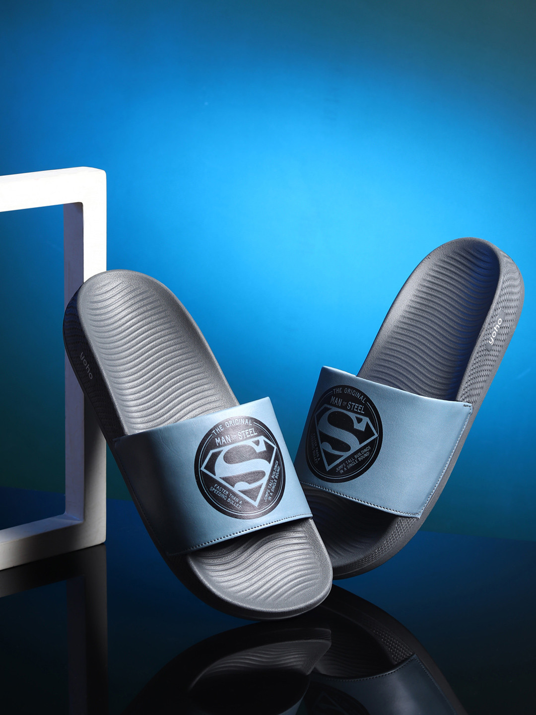 yoho Men Superman Printed Sliders Flip Flops