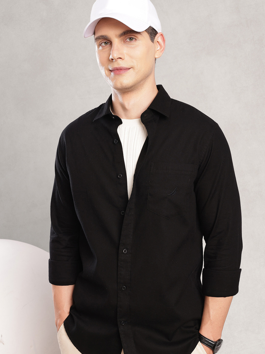 Nautica Solid Slim Fit Shirt