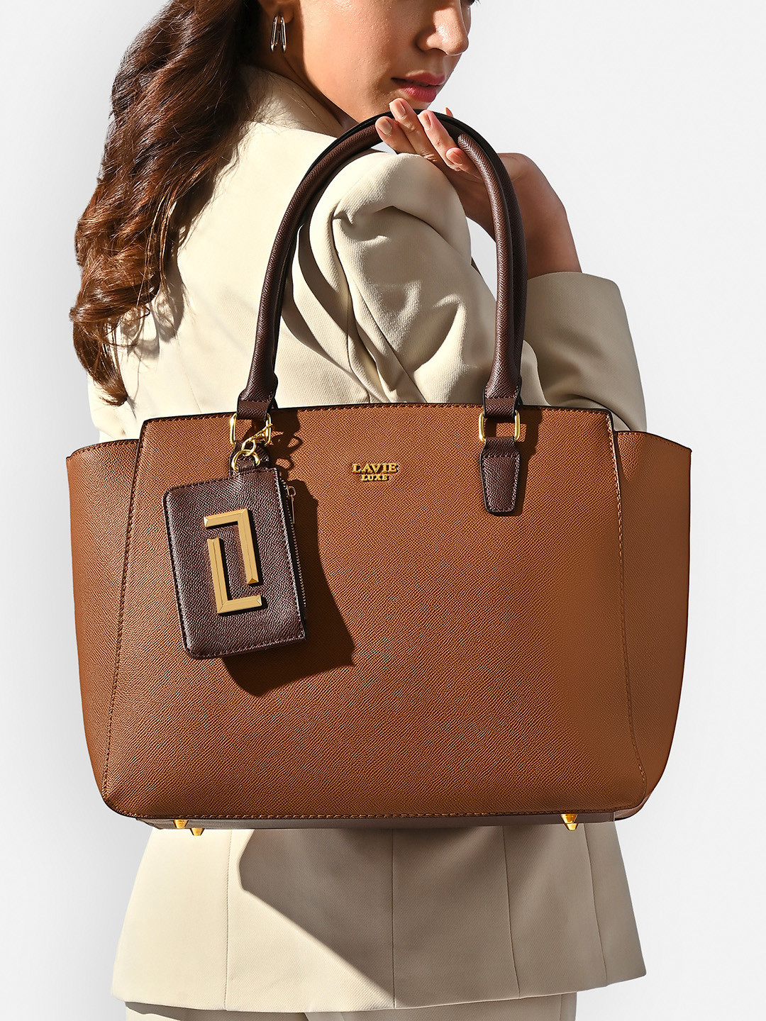 LAVIE LUXE Printed Oversized Structured Easy Carry Handheld Bag