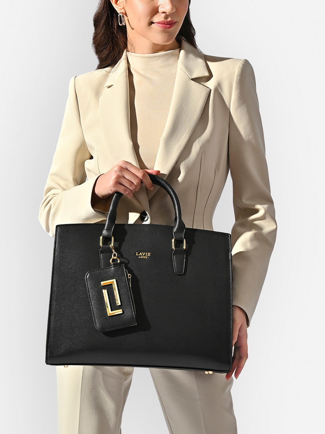 LAVIE LUXE Duo Eliza Oversized Structured Spacious Laptop Compartment Satchel Bag