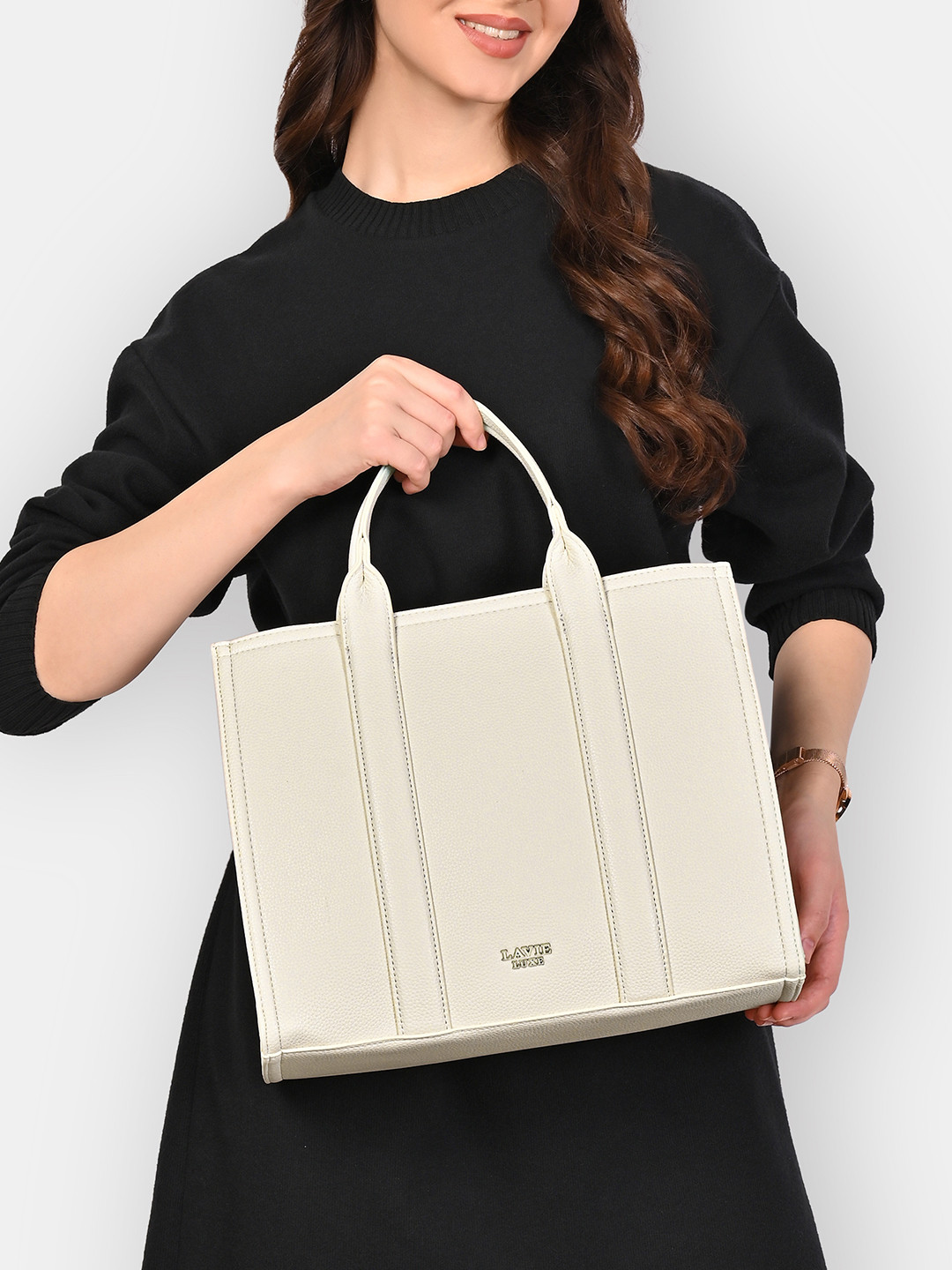 LAVIE LUXE Oversized Structured Classic Design Satchel Bag