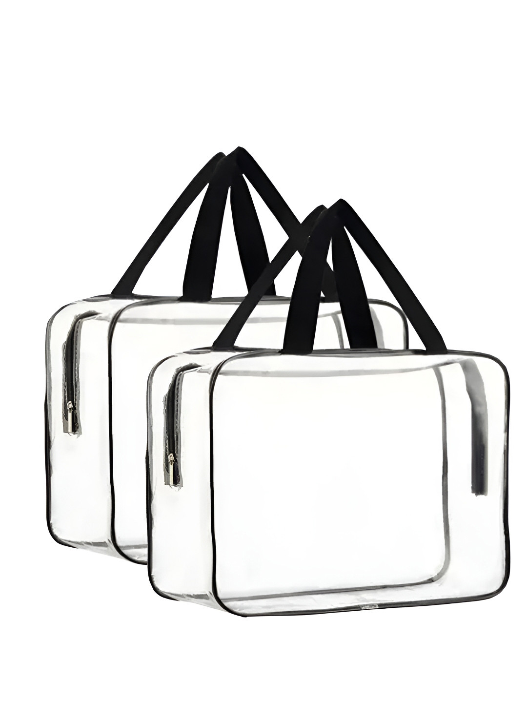 Ajabh Transparent Set Of 2 Saree & Blanket Storage Organisers With Zipper & Handles