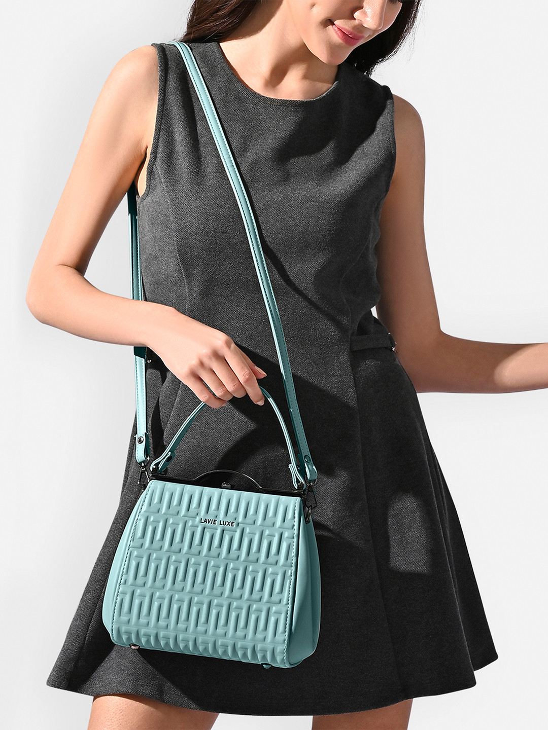 LAVIE LUXE Fluffel Emboss Textured Shopper Satchel Bag