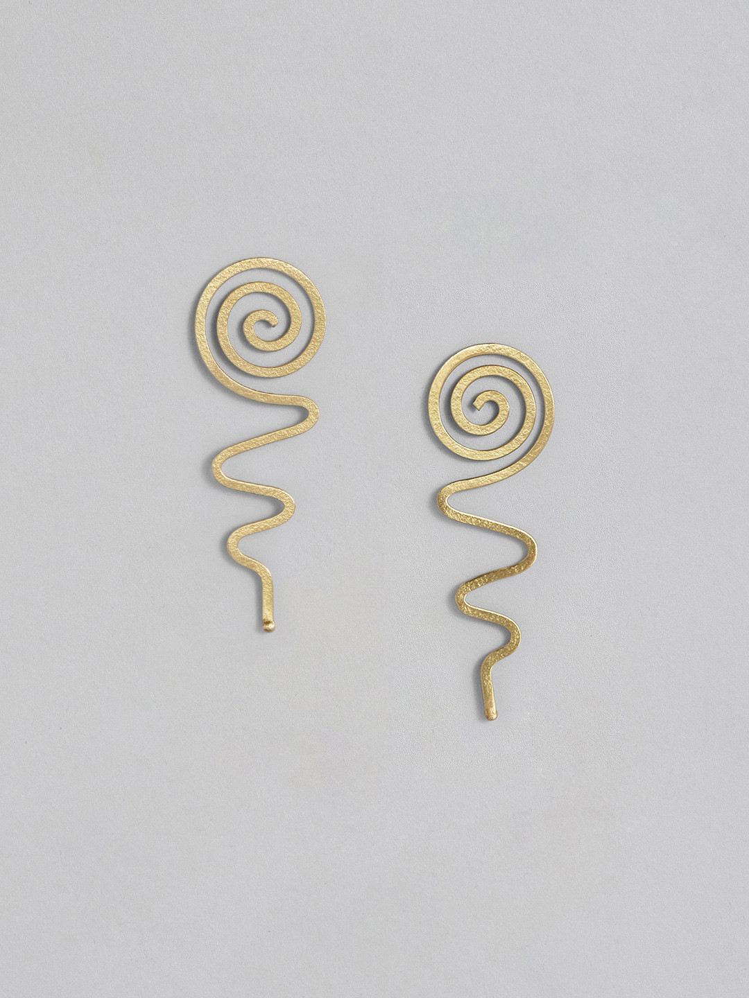 AITIHYA Gold-Plated Geometric Drop Earrings