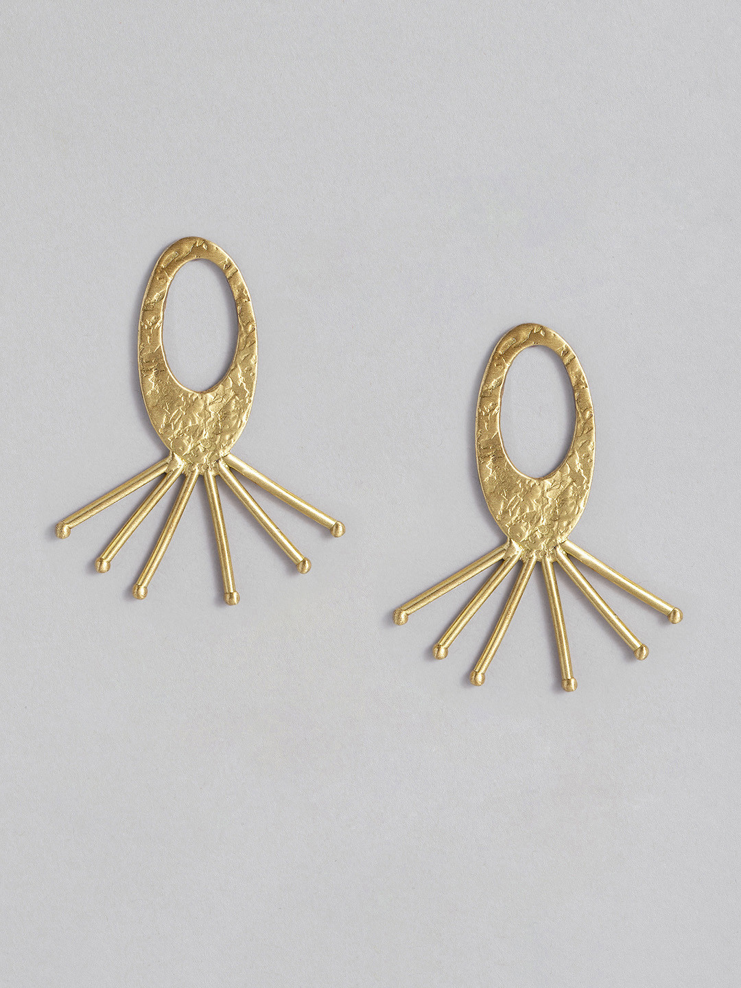 AITIHYA Gold-Plated Spiked Drop Earrings