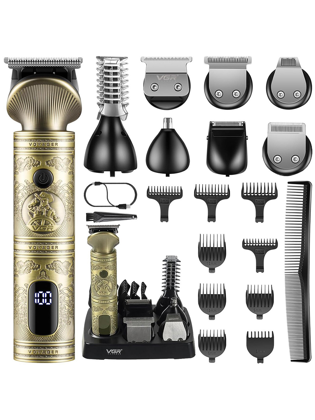 VGR Professional 6-In-1 Mens Grooming Kit With 180-Min Runtime V-106 - Gold