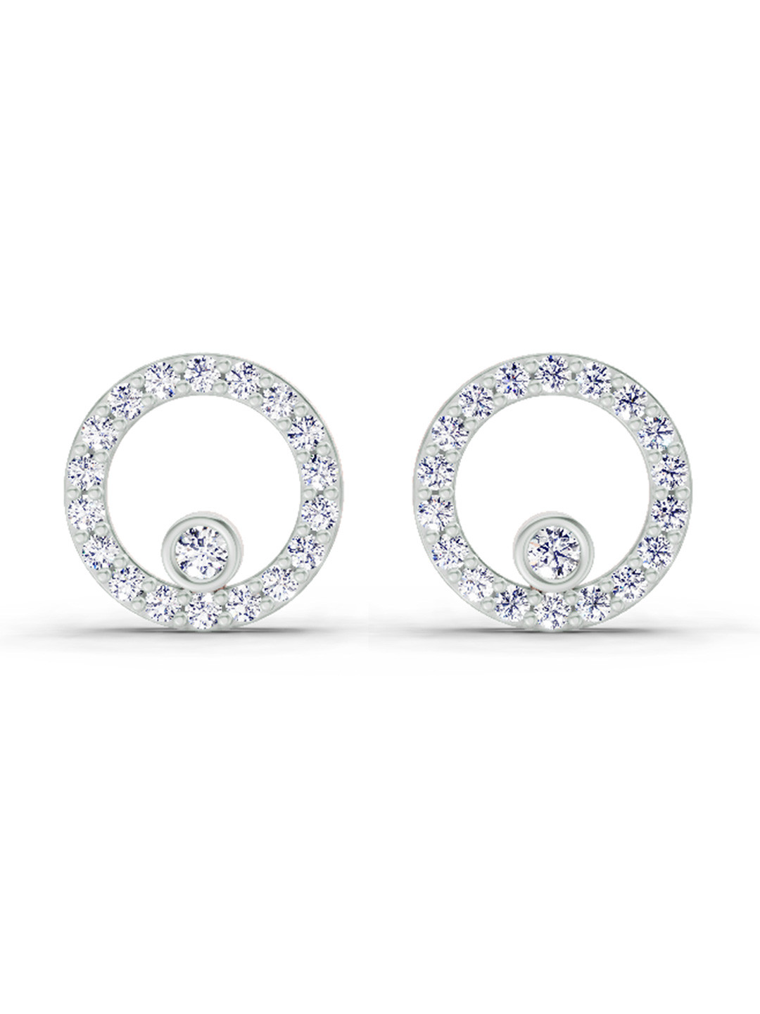 Sparkles 14K Rose Gold 1.23 Carat Lab Diamond Solitaire Round Shape Stud Earrings