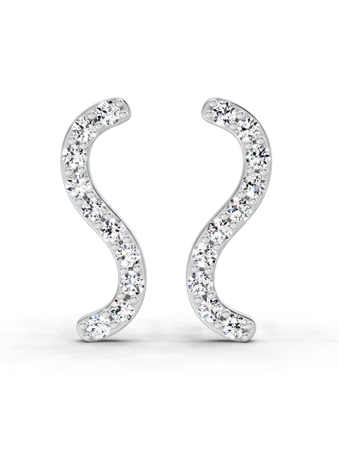 Sparkles 14K Rose Gold 0.70 Carat Lab Diamond S-Curve Stud Earrings