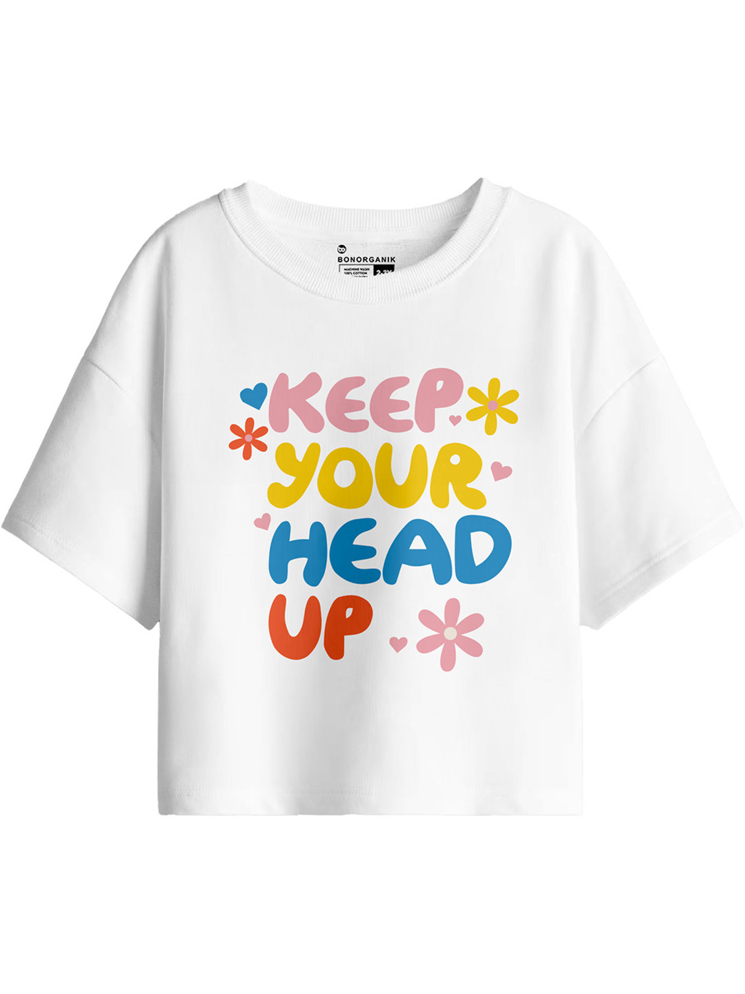 BonOrganik Girl Oversize Graphic Printed T-Shirt