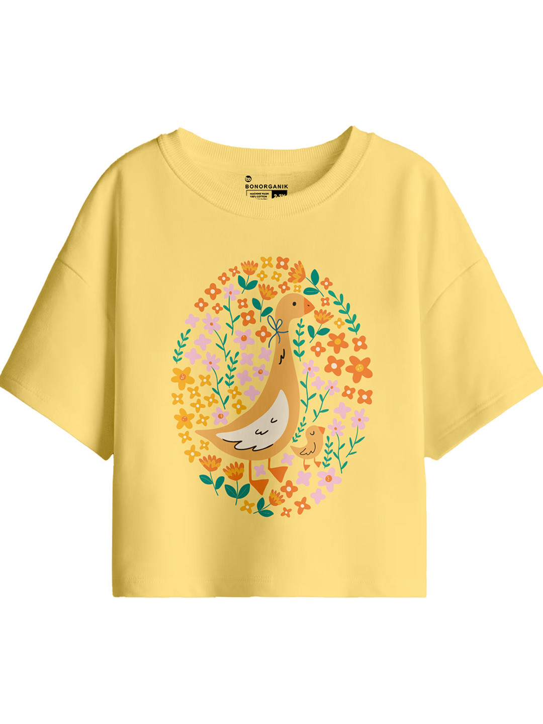 BonOrganik Girl Oversize Graphic Printed T-Shirt