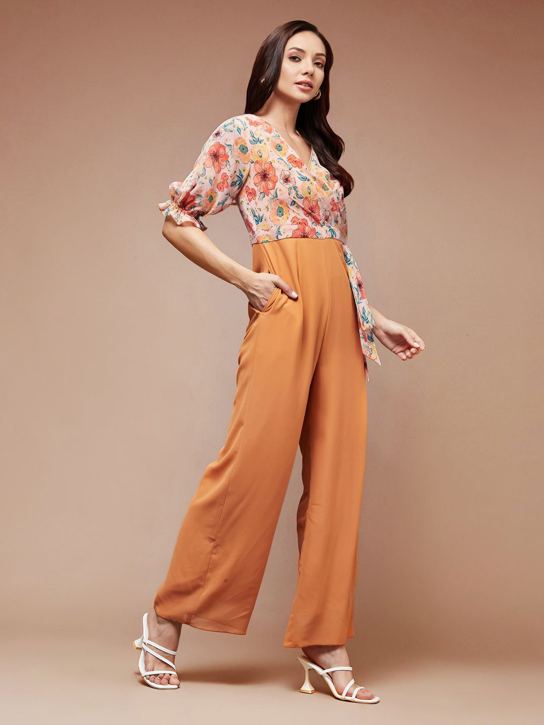 all about you Bulgogi Women Floral Printed Tie-up Basic Jumpsuit