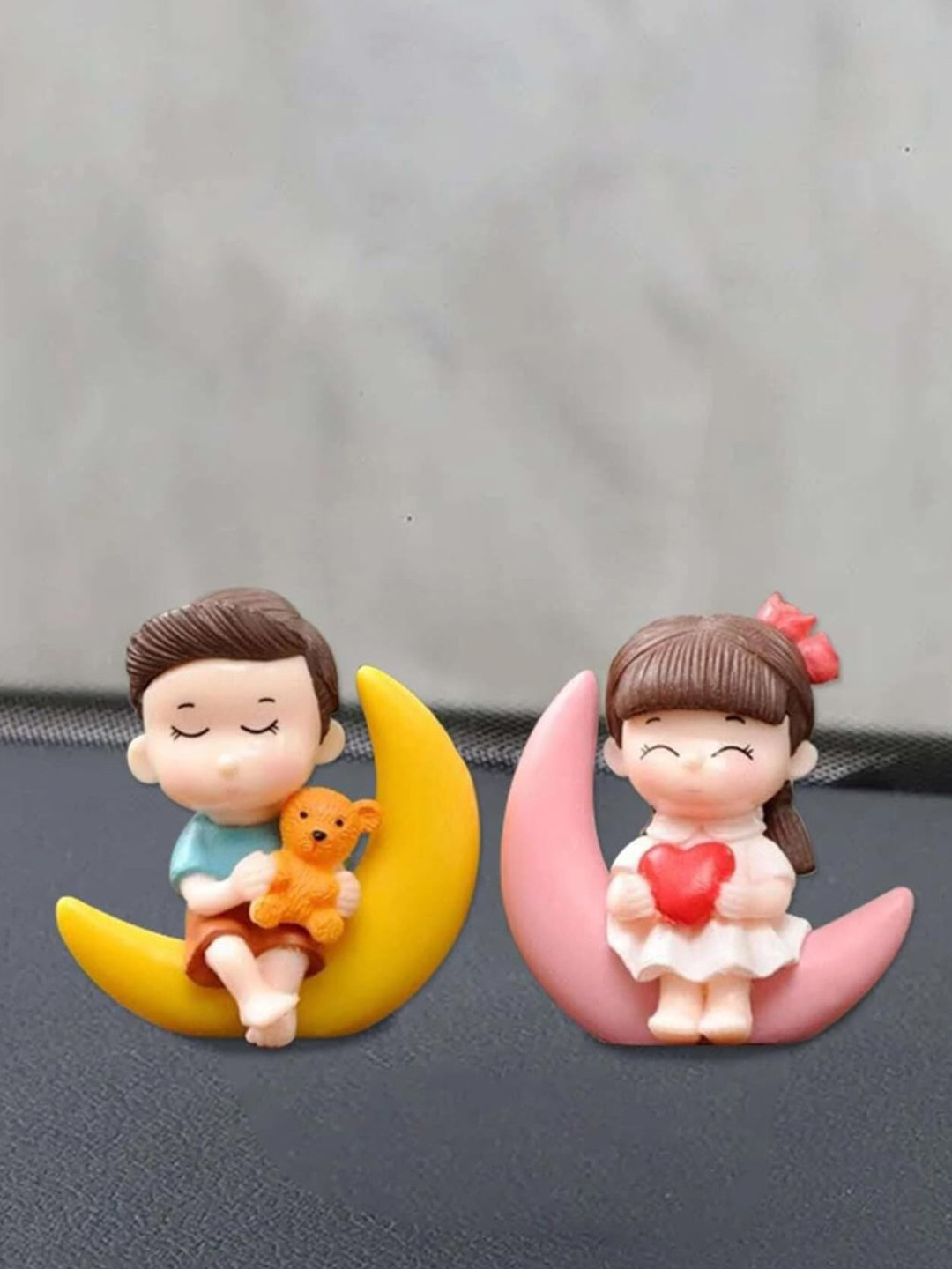 Aura Pink And Yellow 2 Pcs Figurine Showpiece