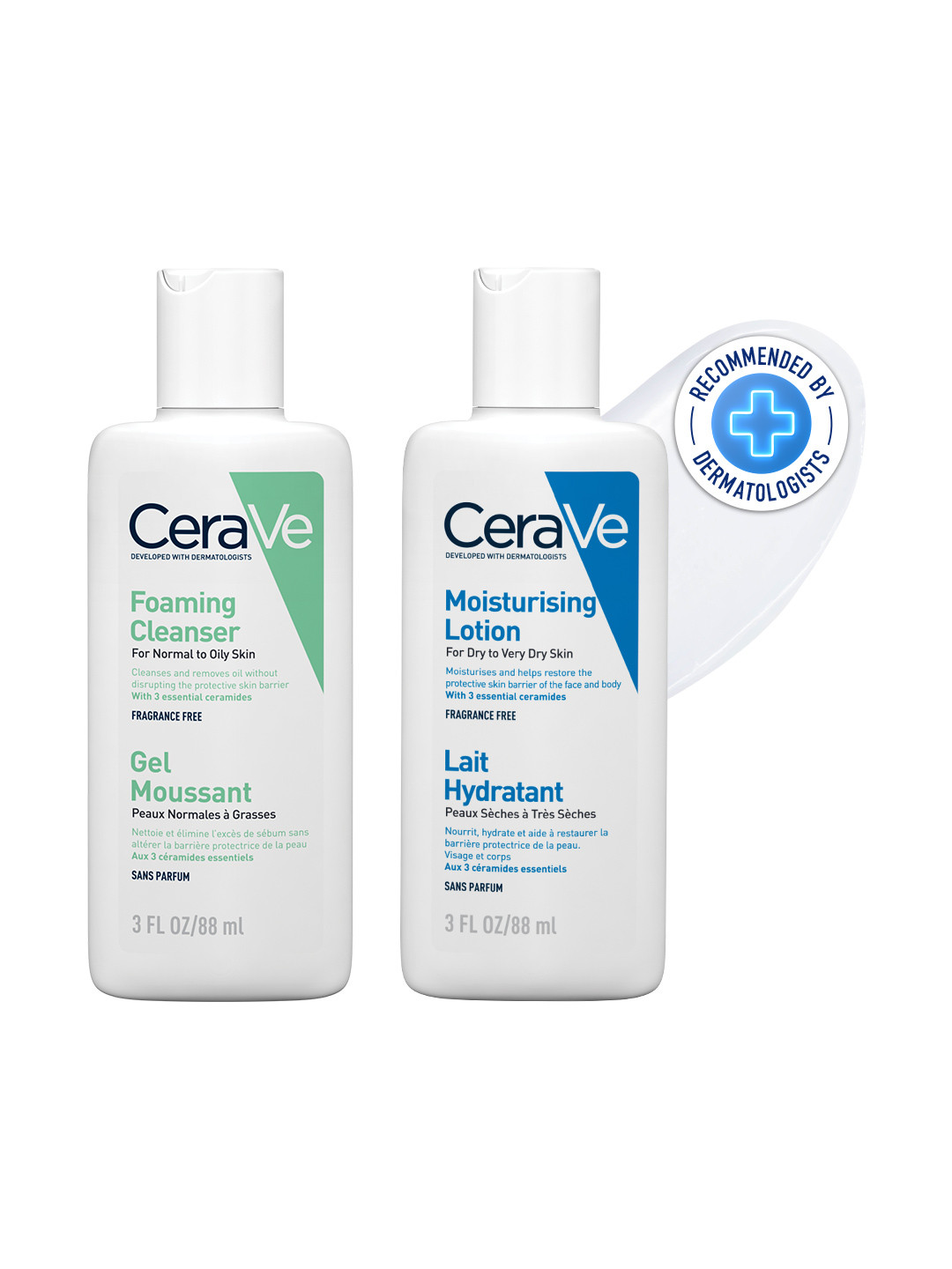 CeraVe Set of Moisturizing Lotion & Foaming Cleanser For Normal to Oily Skin - 88 ml each