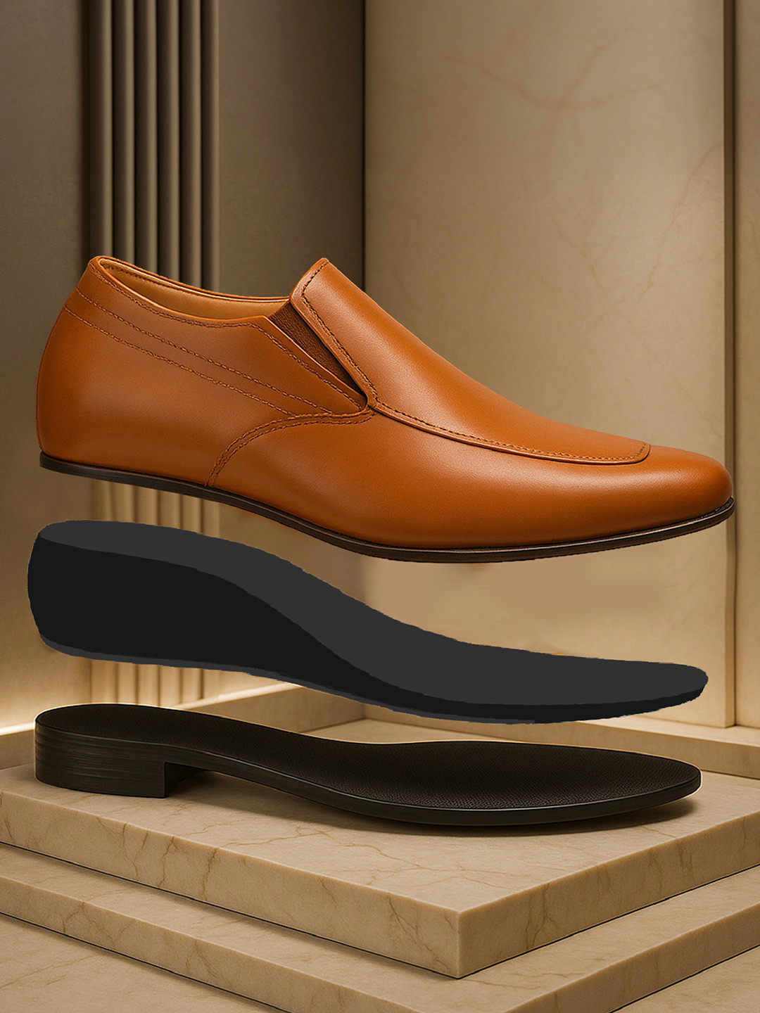 Bxxy Men 9 Cm Hidden Height Increasing Formal Slip-on Mocassin Shoes