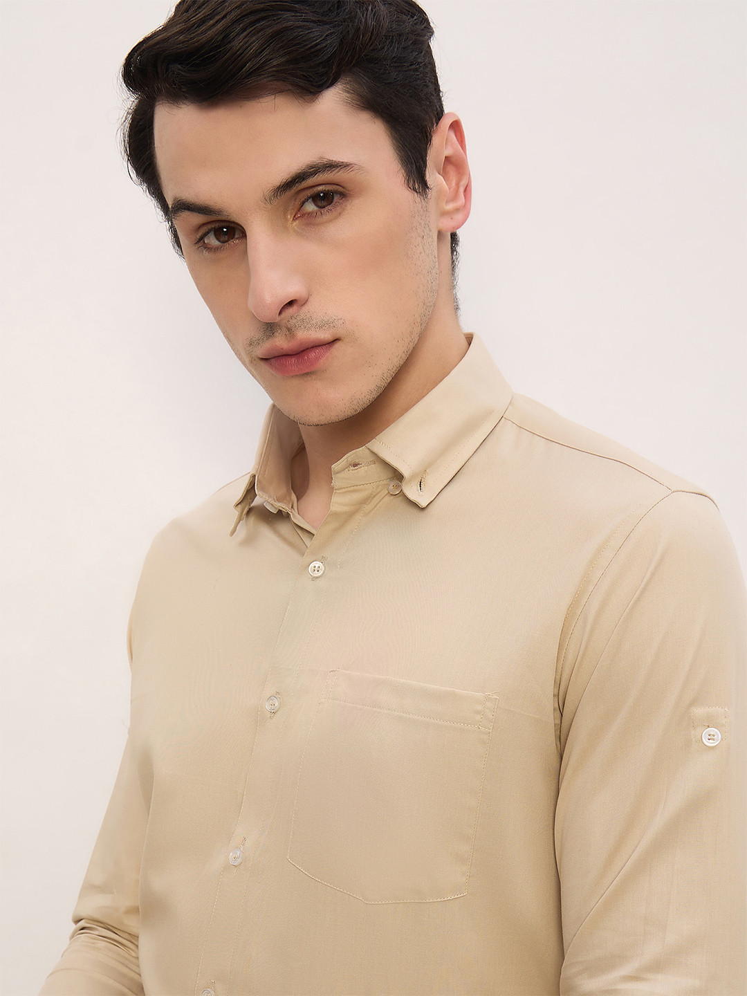 DENNISON Men Solid Button-Down Collar Regular Fit Cotton Formal Water Repellent Shirt