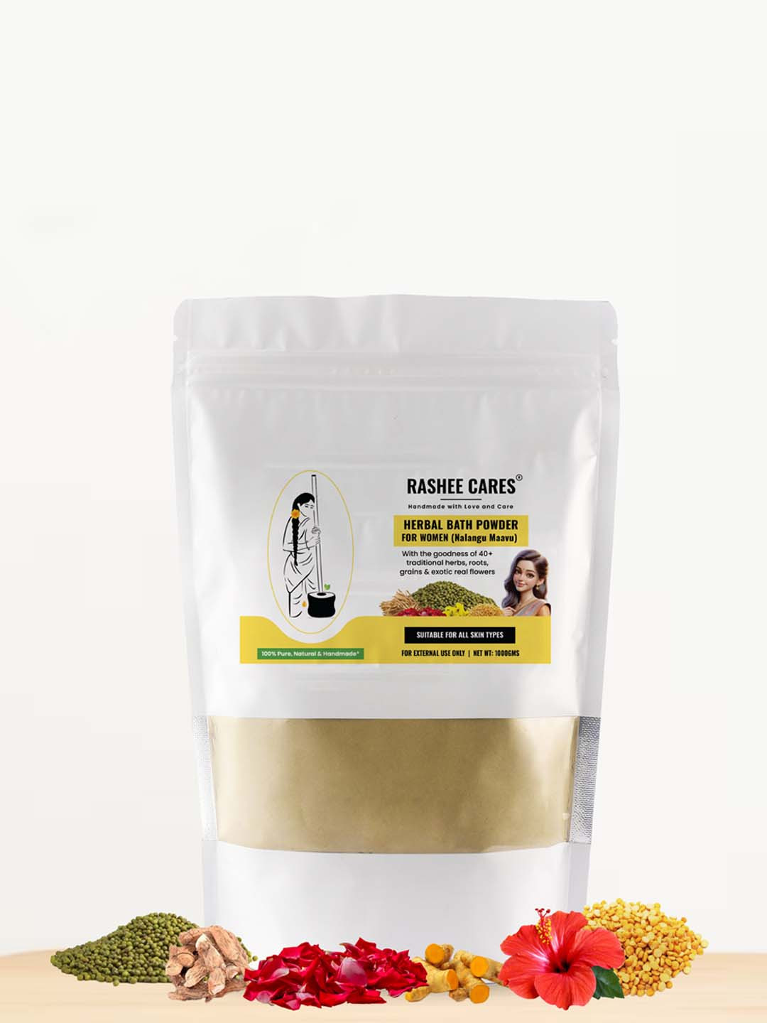 RASHEE CARES Herbal Powder With Saffron & Almond - 1 Kg