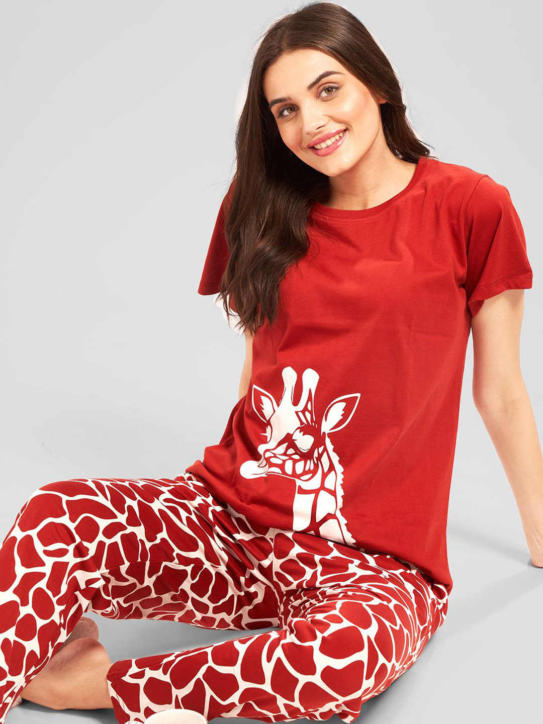AV2 Women Printed Pure Cotton Night suit
