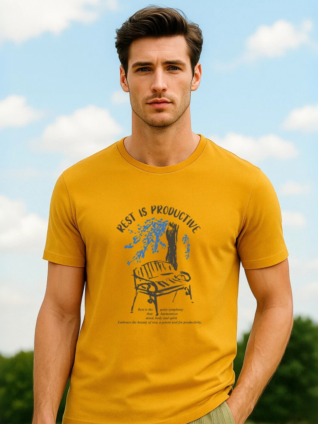 NOBERO Men Graphic Printed Round Neck Cotton T-shirt