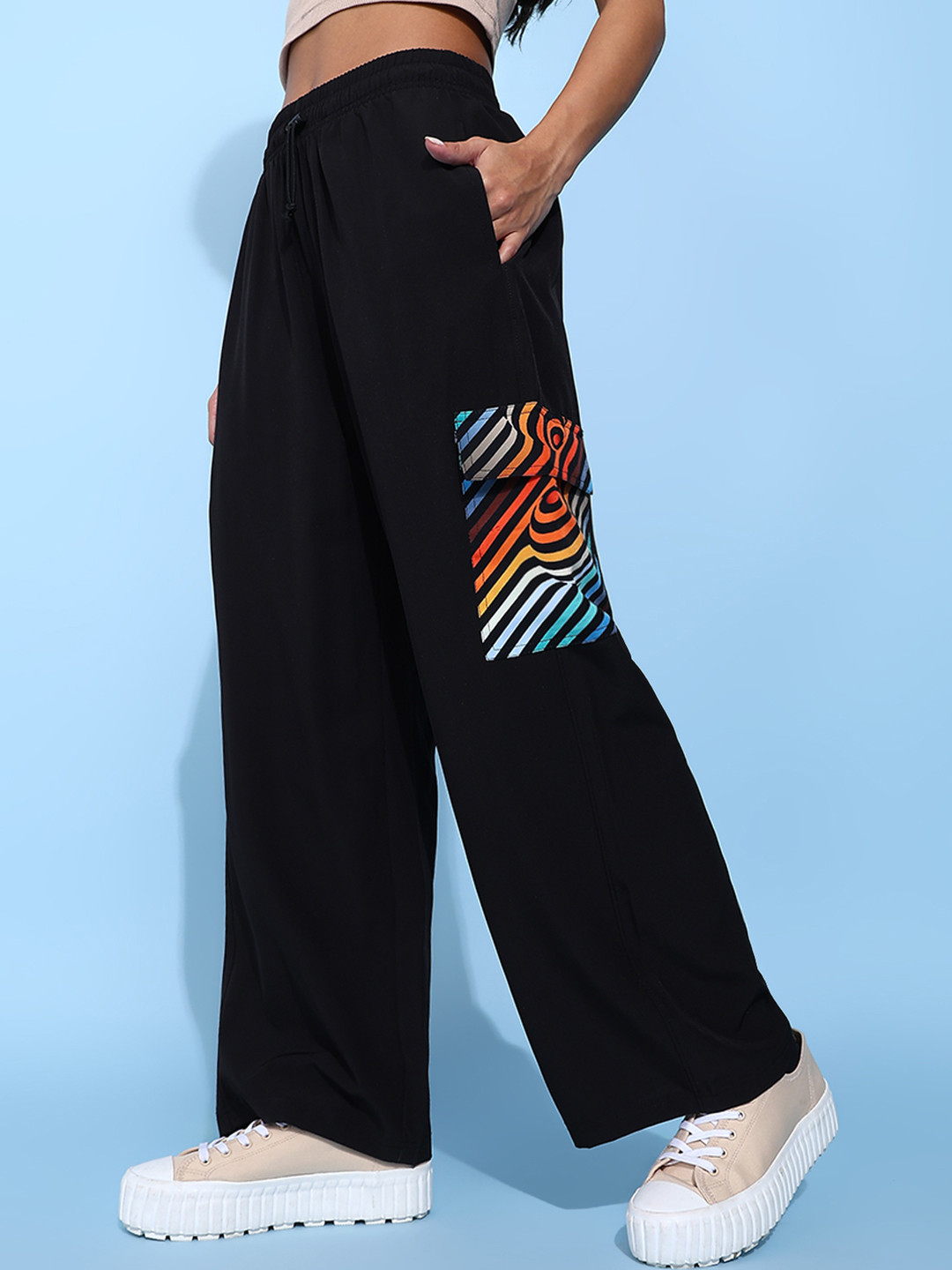 Lady Stark Women Relaxed-Fit  With Pocket Print Track Pants
