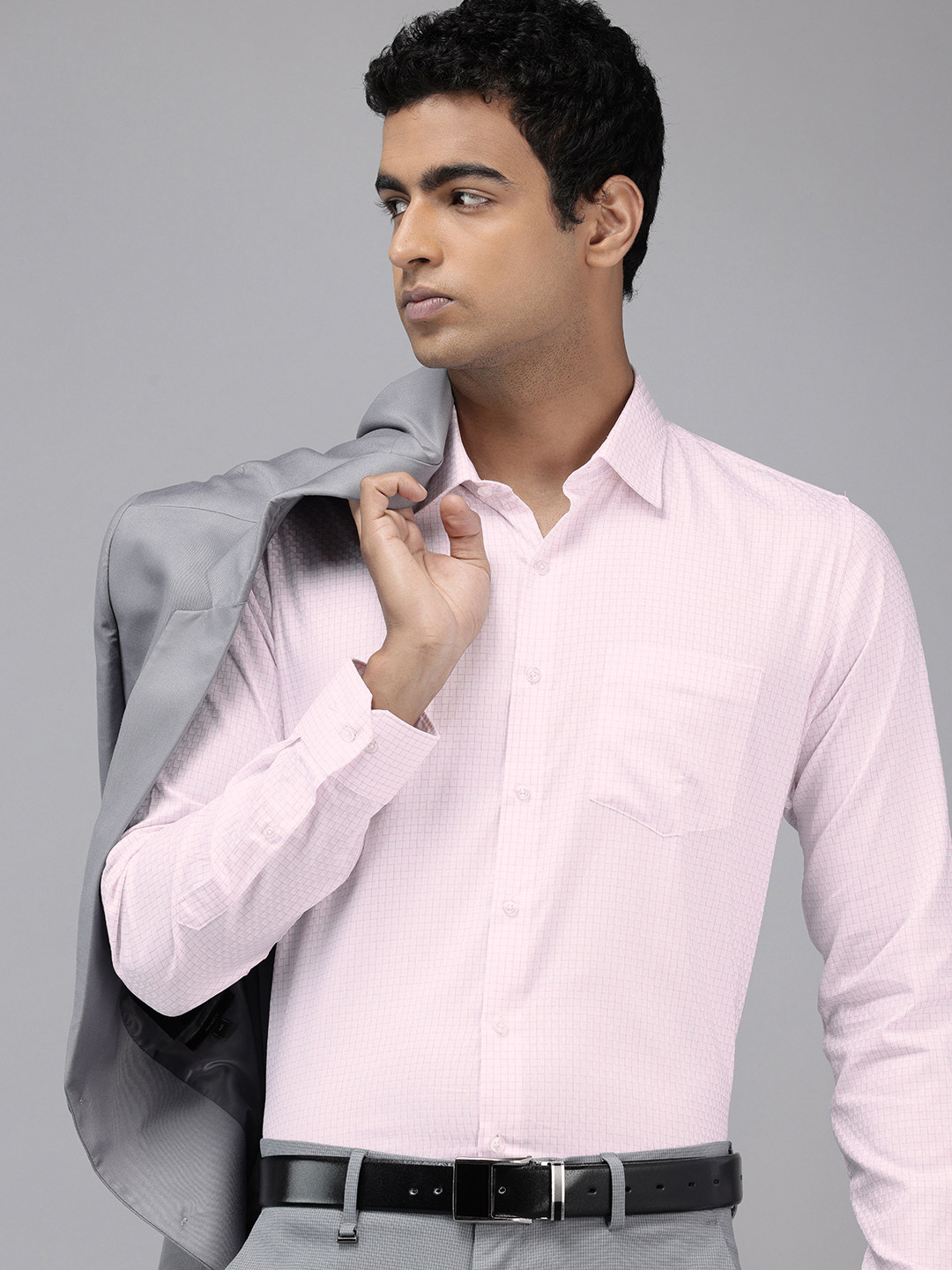 Van Heusen Pure Cotton Slim Fit Grid Tattersall Checked Party Shirt