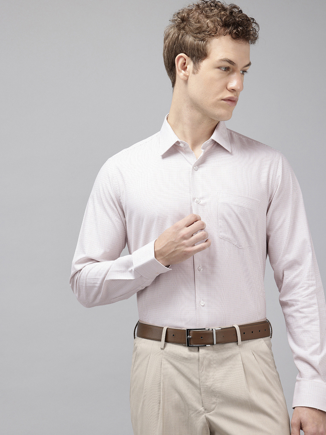 Van Heusen Slim Fit Striped Pure Cotton Formal Shirt